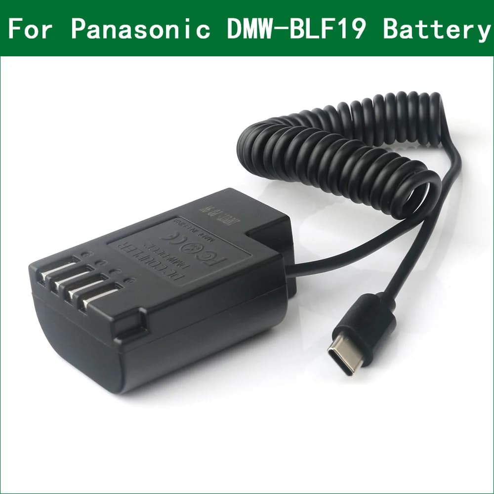 USB-C cable type C DMW-DCC12 DC coupling DMW-BLF19 Battery fit for Panasonic Lumix G9 GH5S GH5 GH3 GH4