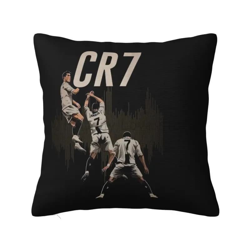 CR7 cushion cover for football lovers, 18x18 inch square pillowcase in polyester, for home decoration, office, car