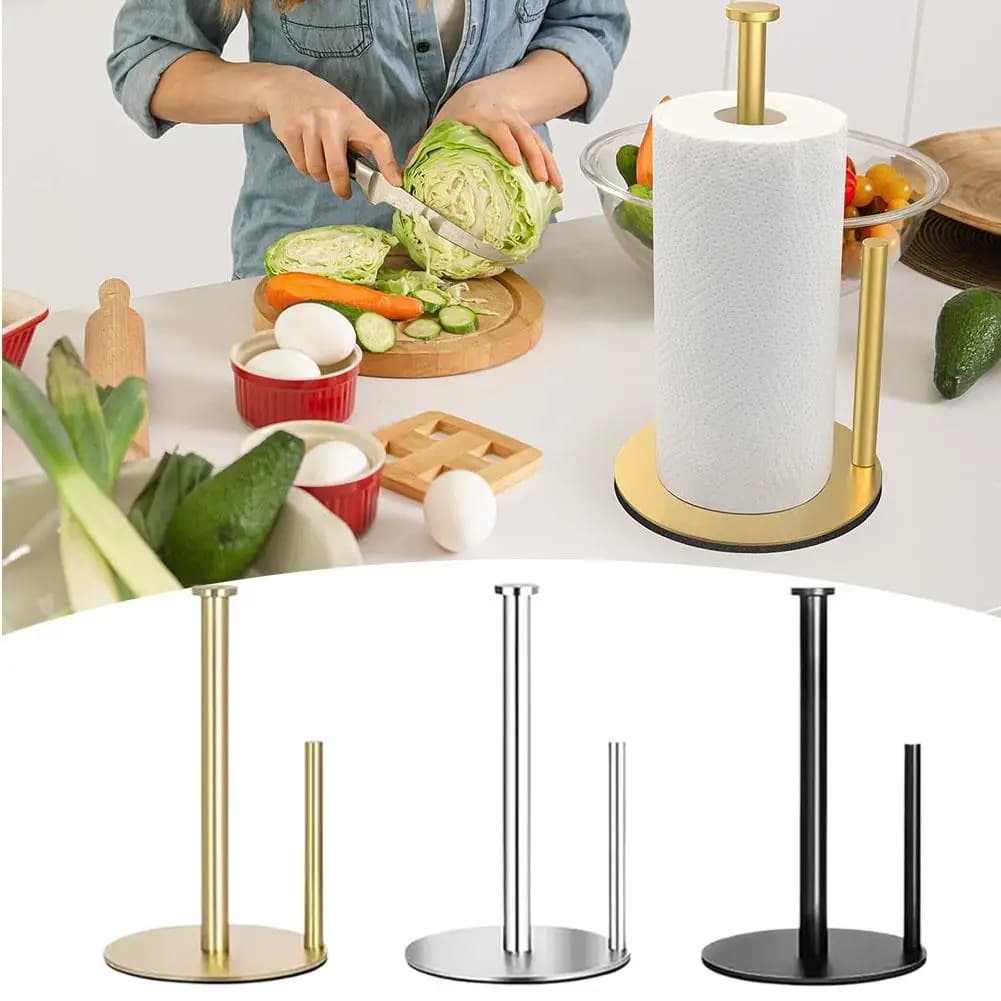 Portarotolo da Bagno Moderno in Acciaio Inossidabile con Base Appesantita per Rotoli di Carta Igienica e Asciugamani da Cucina