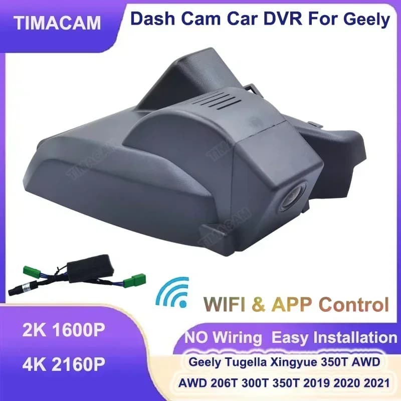 Plug and Play 4K Dash Cam For Geely Tugella Xingyue FY11 Atlas Pro 2016 2017 2018 2019 2020 2021 2022 2K Auto DVR Video Recorder
