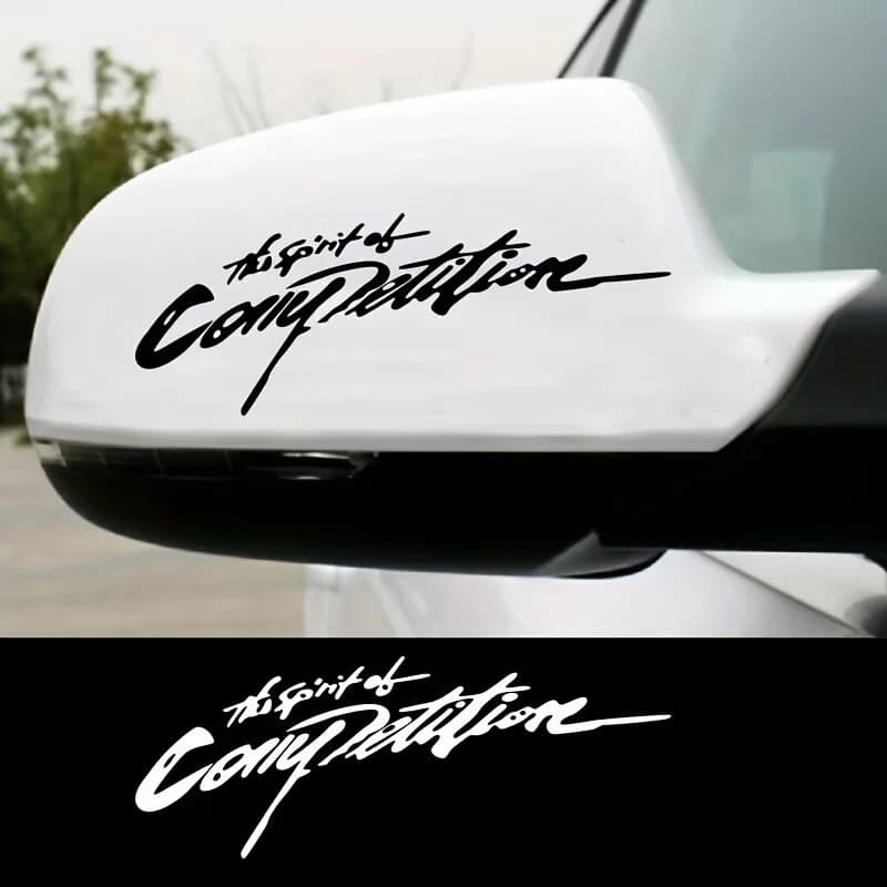2 pezzi/set decalcomania con logo da competizione Eye-Catching, ideale per l'artigianato fai-da-te, copertine per notebook, tazze da viaggio