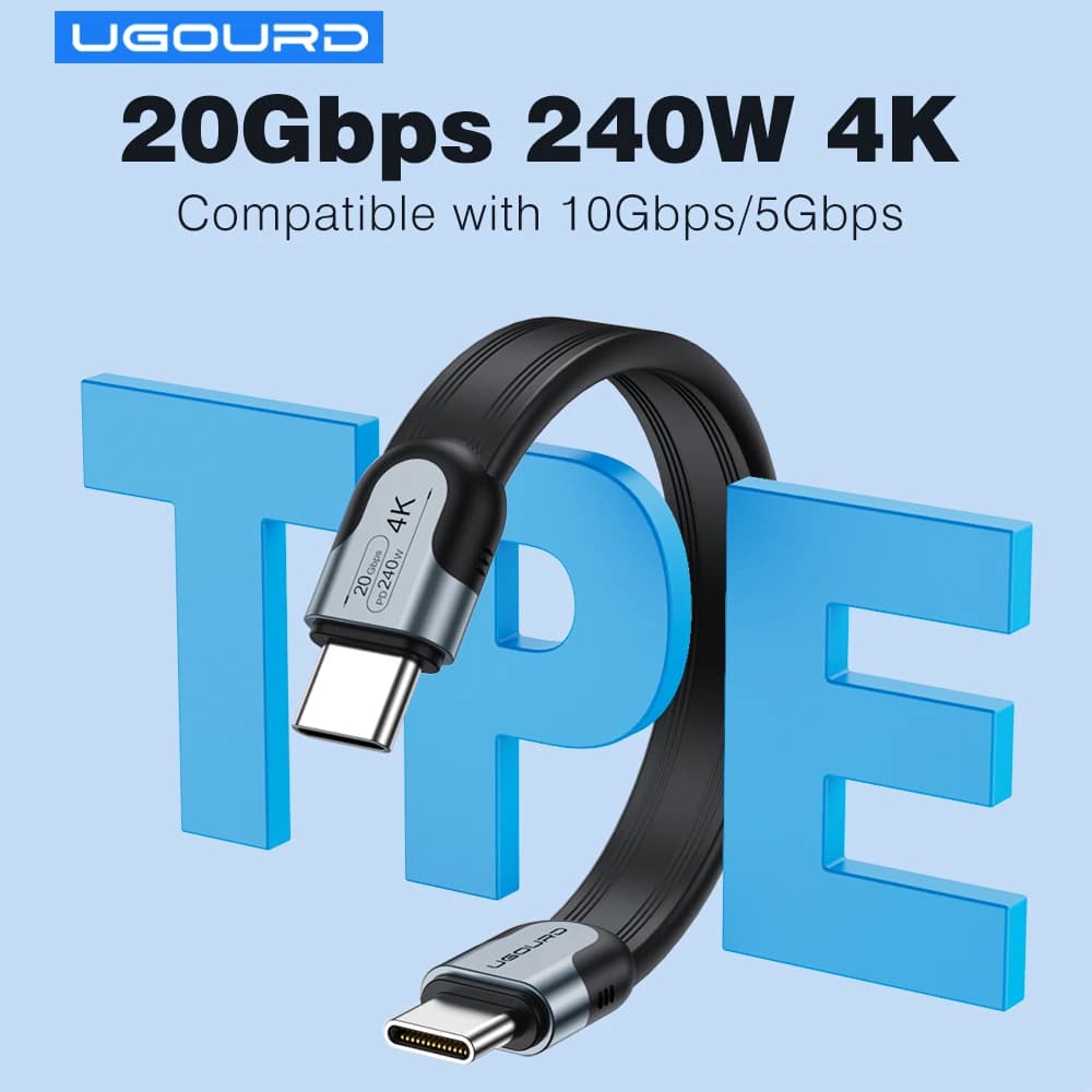 Nuovo cavo dati USB-C da 20 Gbps Tipo C a C Disco rigido esterno Cavo USB3.2 Gen2 * 2 Ricarica ultra veloce 240 W per tablet SSD USB3.1