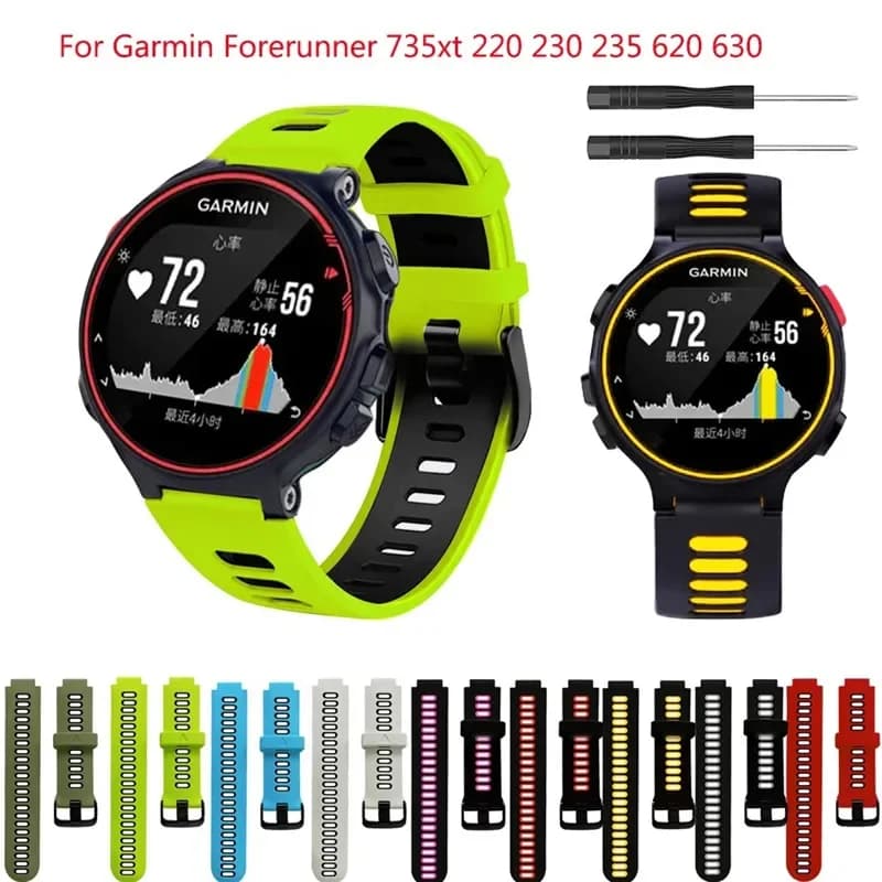 Cinturino per Garmin Forerunner 735XT 735/220/230/235/620/630 Approach S20 S5 S6 Cinturino per orologio in silicone Smart Band
