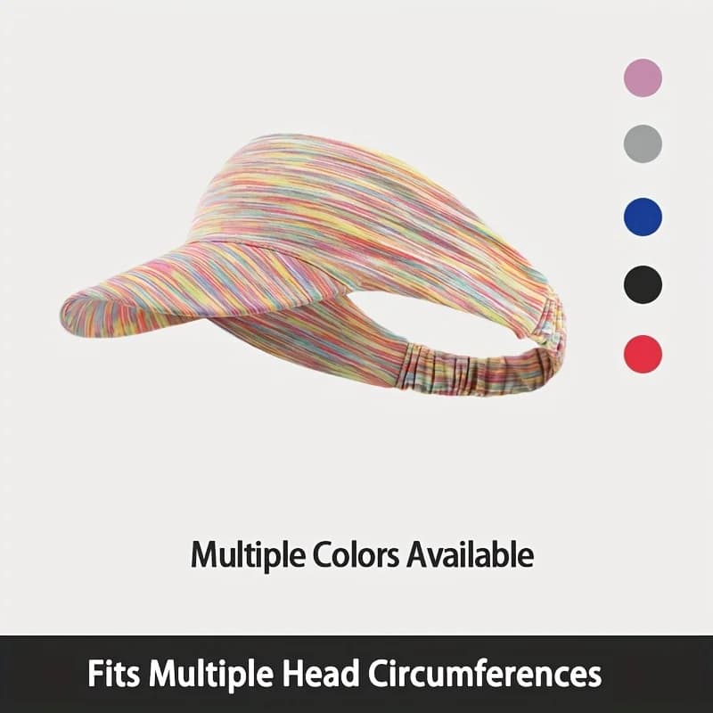Unisex Running Visor Cap Summer Outdoor Sports Sun Hat Breathable Sweat Wicking Strap Backless Baseball Caps Lightweight Travel