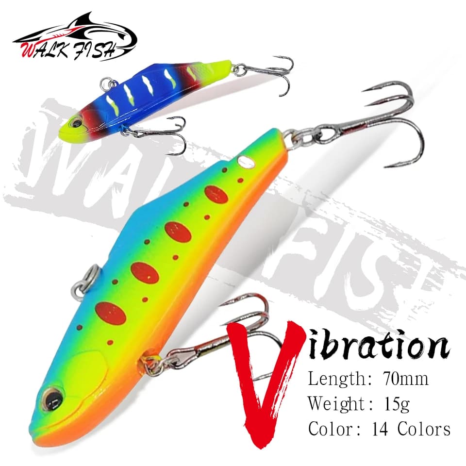 WALK FISH 15g 26g Winter VIB Vibration Ice Crankbait Sinking Fishing Lure Rattlin Isca Treble Hook Hard Artificial Baits trout