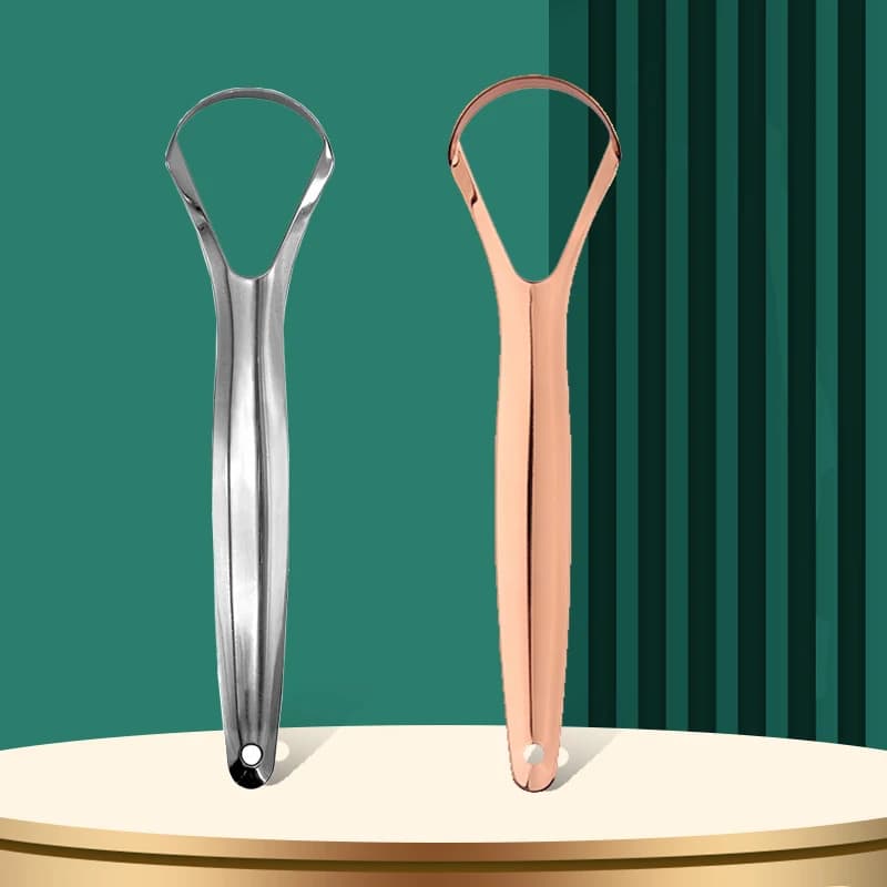 Open Type Language Scraper Stainless Steel Oral Language Pulitor Cleaning Brush Covered Language Brushes Oral Hygiene Care Tools