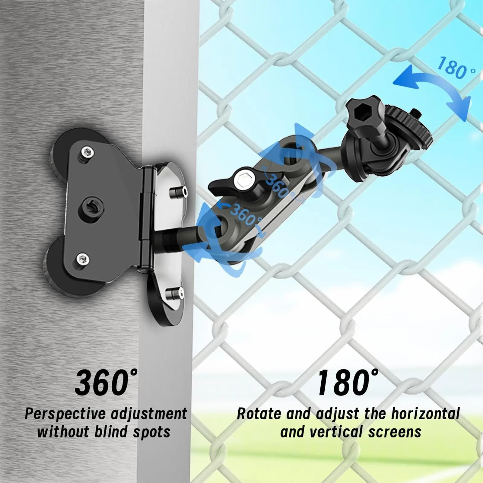 Supporto Magnetico per Smartphone da Recinzione, Porta Telefono Portatile per Action Cam, Supporto per Palo di Recinzione per Registrazione di Partite di Calcio e Basket