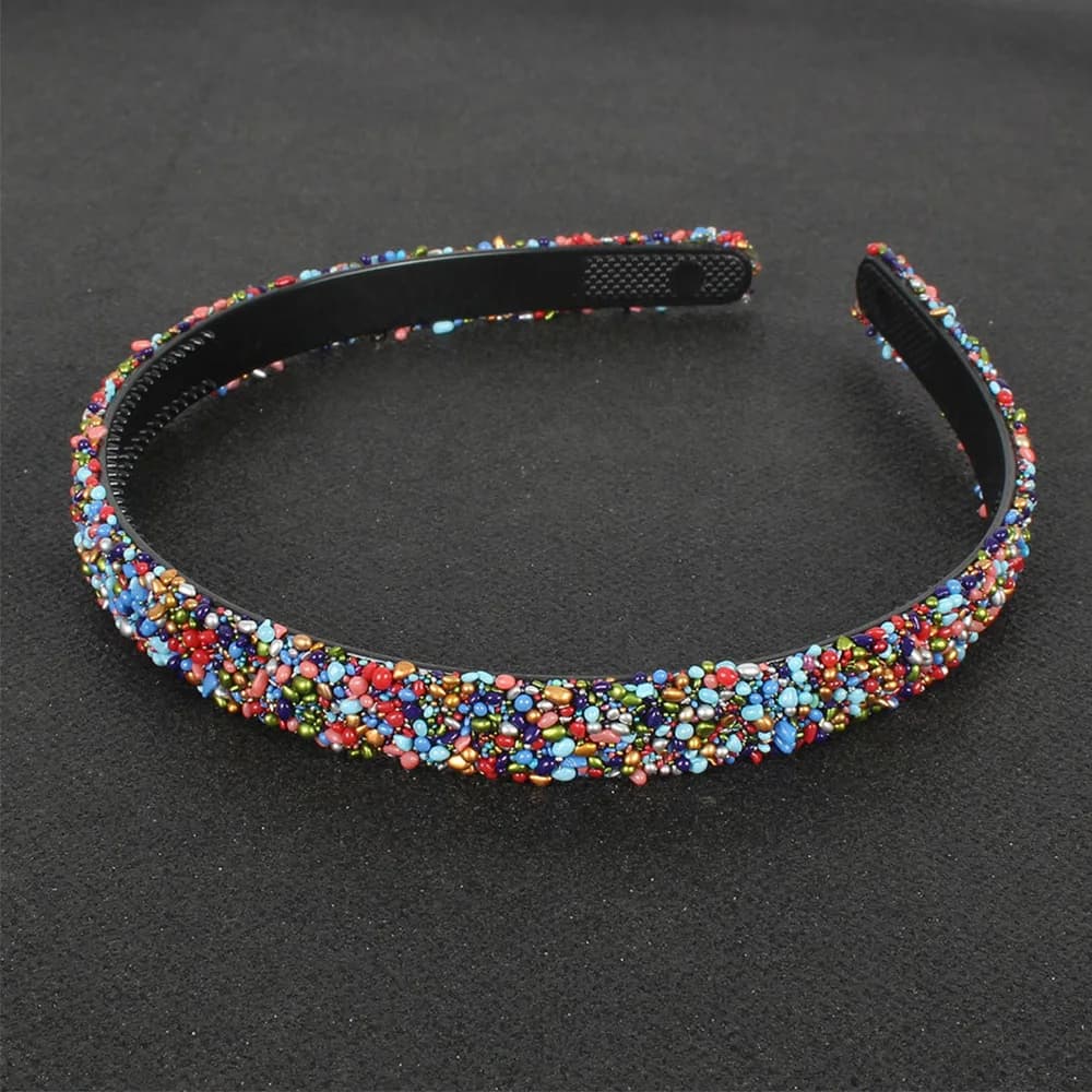 Copricapo moda semplice lusso simulato perla strass cerchio per capelli fasce per capelli in cristallo accessori per capelli fasce per capelli