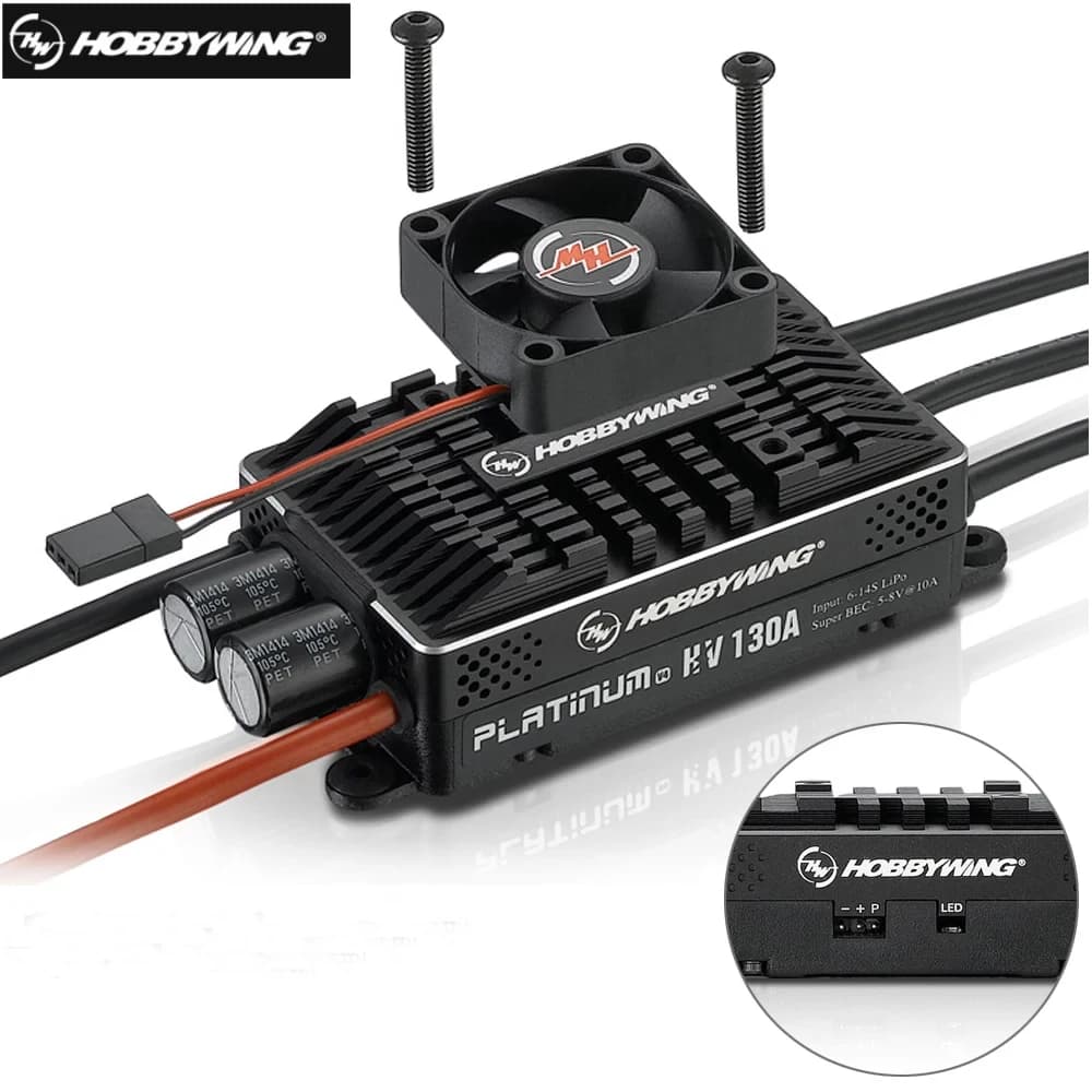 Hobbywing Platinum HV 130A SBEC V4 BEC e 130A OPTO V4 senza BEC, ESC brushless vuoto per droni RC, elicotteri e aeromobili