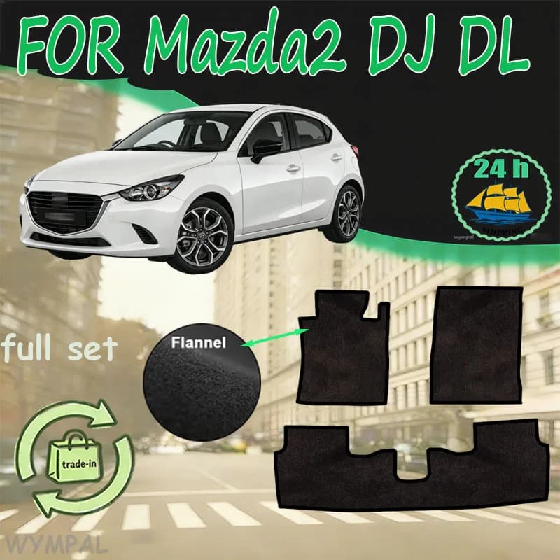 Tappetini in Flanella per Mazda2 DJ DL MK3 Mazda 2 2015~2023 2020 2022, Tappeti Antiscivolo per Auto, Copertura per Pavimento, Accessori