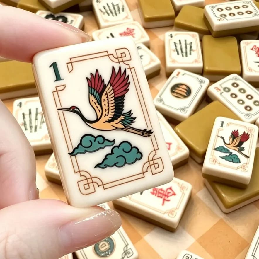Luxury 2 Layer Carved Acrylic Mahjong Tiles Set Turmeric Yellow American Mahjong Game Kit For 4 Players Family Party