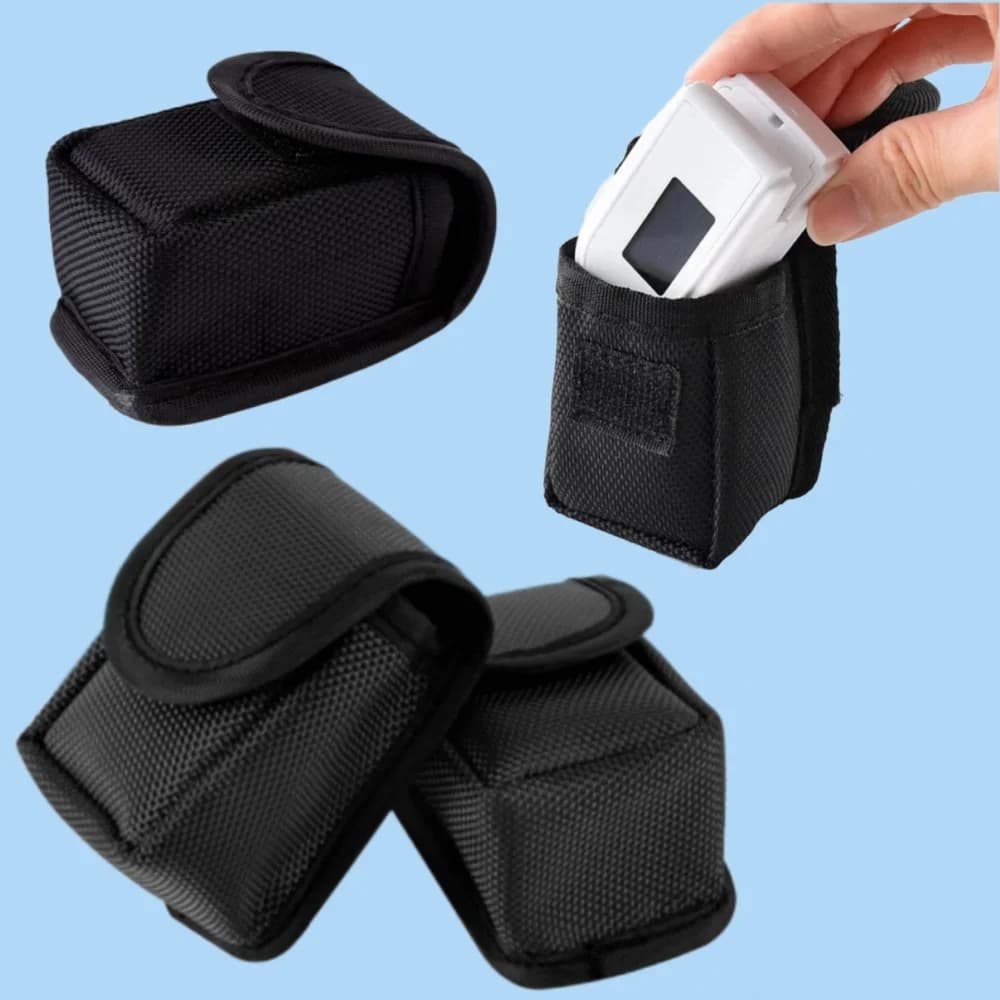 1Pc Black Nylon Portable Storage Bag for Pulse Oxymeter Protective Box for Pulse Oxymeter Case with Finshose Tip Shell Tool Bag