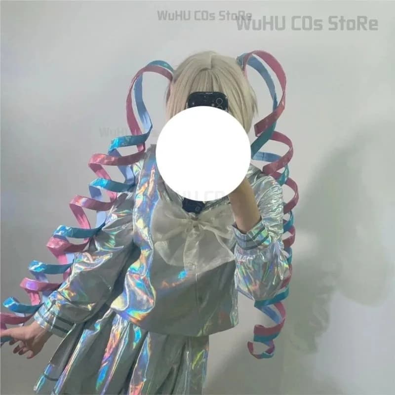 25 COSNEEDY GIRL STREAMER OVERDOSE Kangel Pioggia Parrucca Cosplay Capelli Coda di cavallo Fermacapelli Fatto a mano Prop 1.2M 1.8M Nastro lucido Rosa Blu