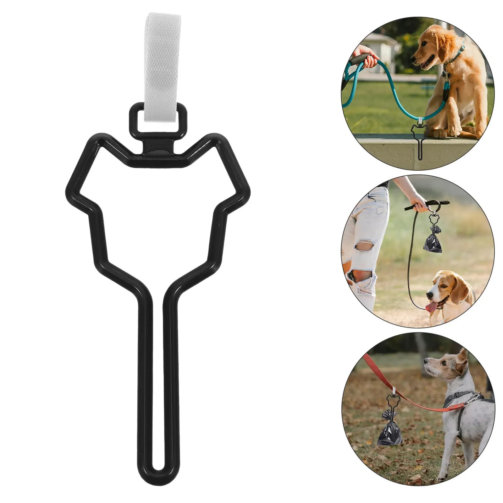 Dog Waste Bag Holder for Leash Easy-Clip Poop Bag Carrier Stylish Minimalist ABS Build for Walking Running Biking Outdoor Pet