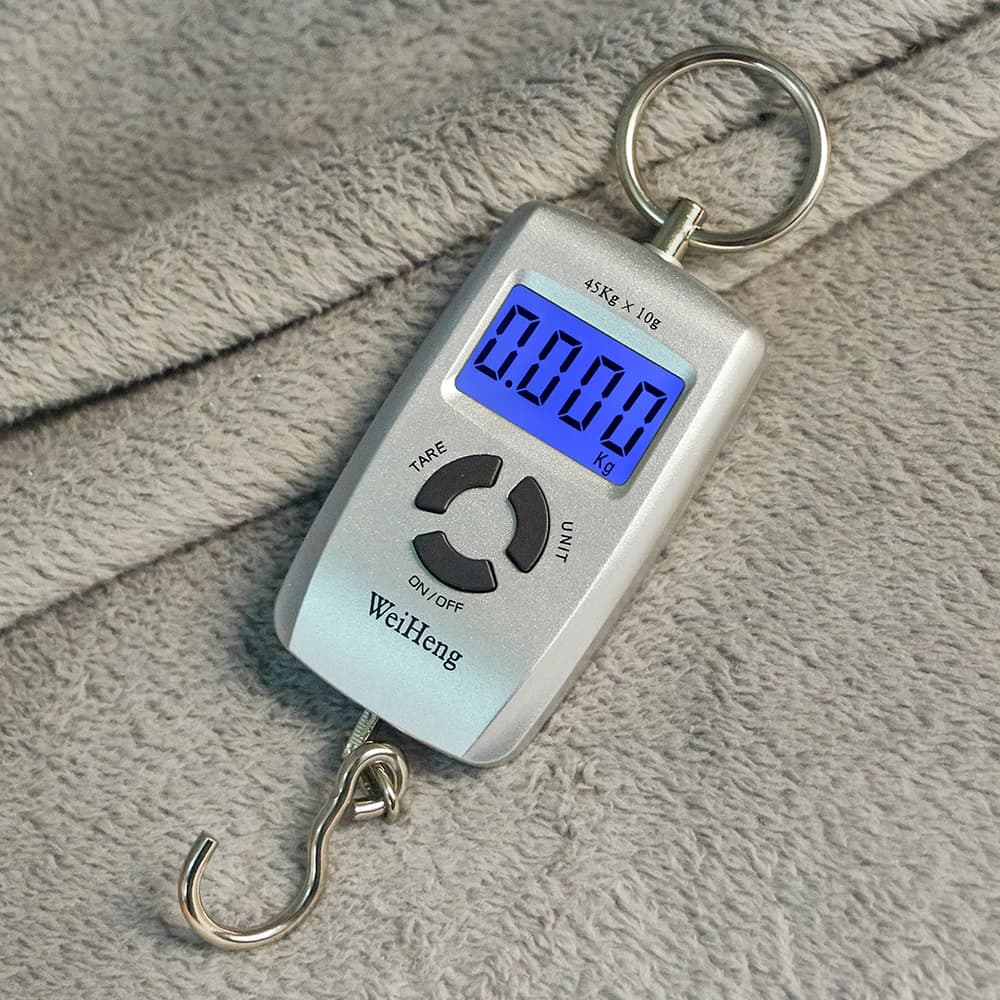 45kg/10g Bilancia per bagagli portatile Valigia da viaggio elettronica Pesatura da pesca con retroilluminazione Gancio per pesi da viaggio Bilancia sospesa