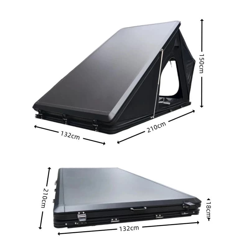 4x4x0cm Hard Roof Top , Waterproof Aluminum Rooftop Tent Outdoor Camping