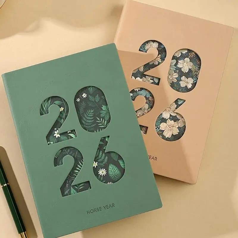 Y1UB 2026 Academic Planner Daily Journal with 400 Pages Softcover Leather Day Planner