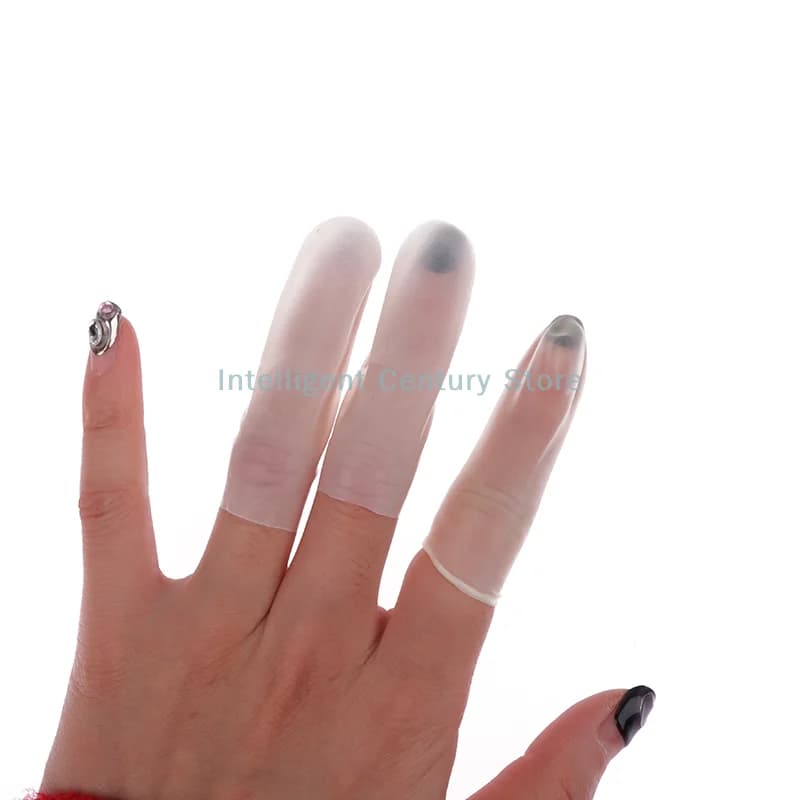 100 Pcs Rubber Non-slip Anti-static Finger Cots Disposable Latex Finger Cover Fingertips Protector Gloves Nail Art Tool