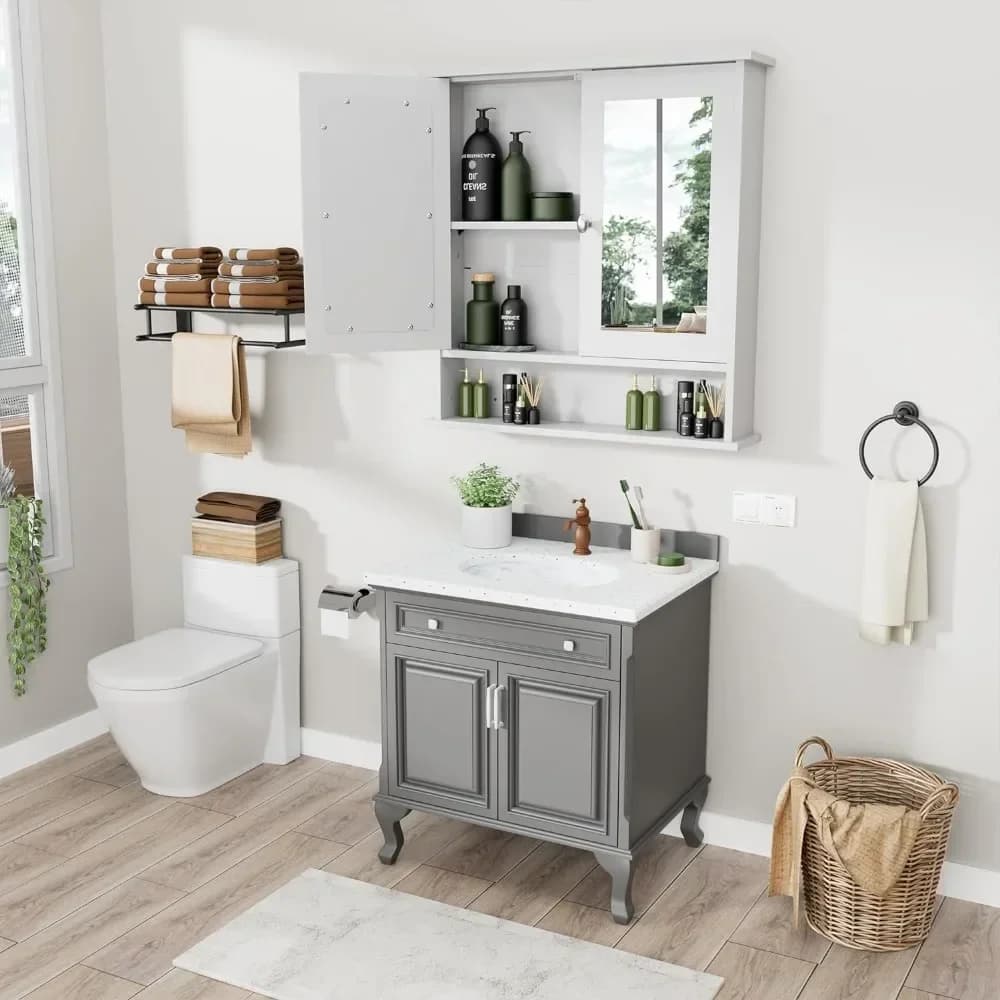 # Per armadietto da parete moderno per bagno con armadietto per medicinali multiuso montato a parete con specchio per cucina, soggiorno e