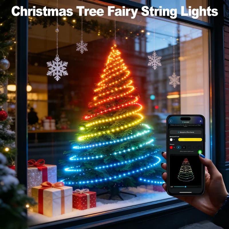 Luci LED RGBIC USB 5V con Bluetooth, Controllo APP, WS2812 Programmabile, Luci Decorative Fai-da-Te per Feste di Compleanno, Ghirlande Natalizie