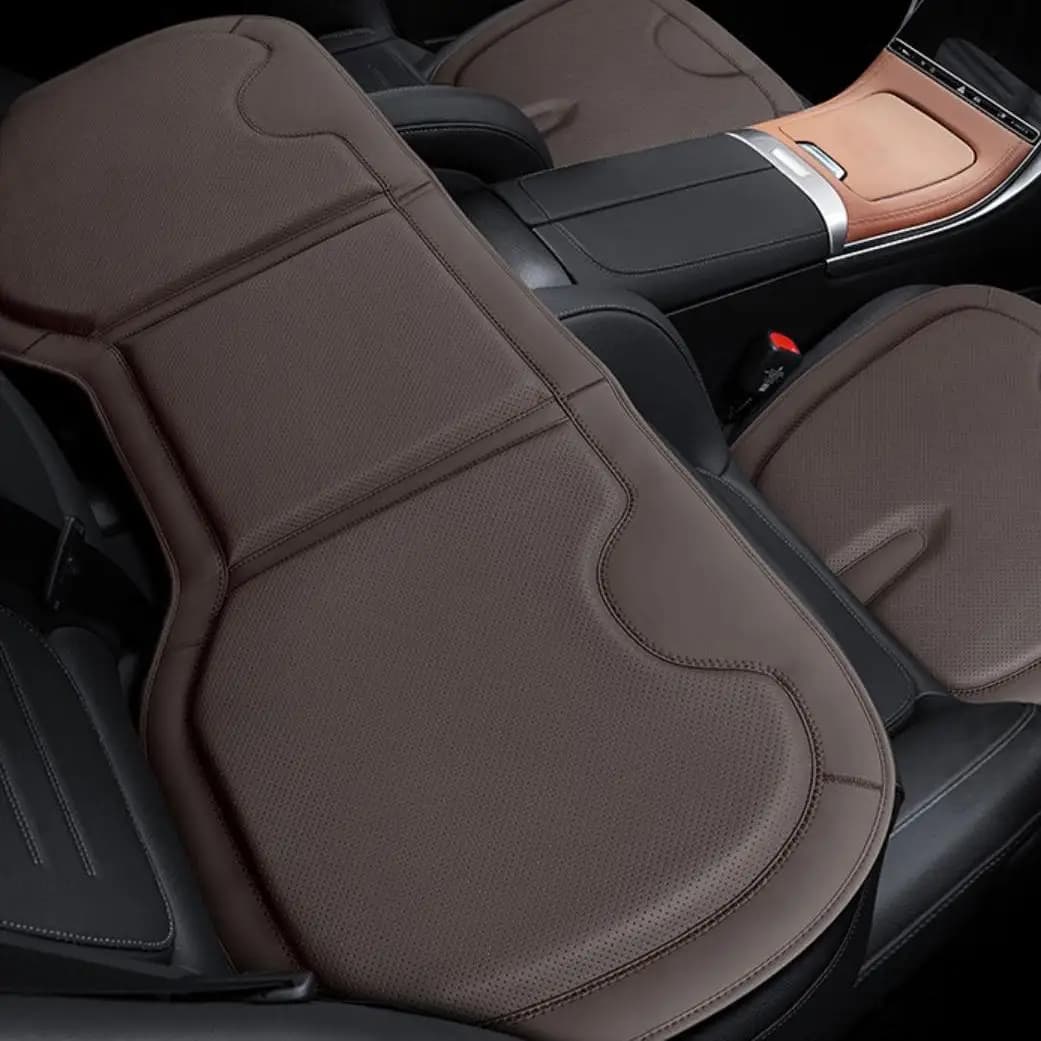 Car PU Leather Rear Seat Cushion Set Four Seasons Ventilated Comfortable Split Three-Row Auto Seat Cushion for Vehicle