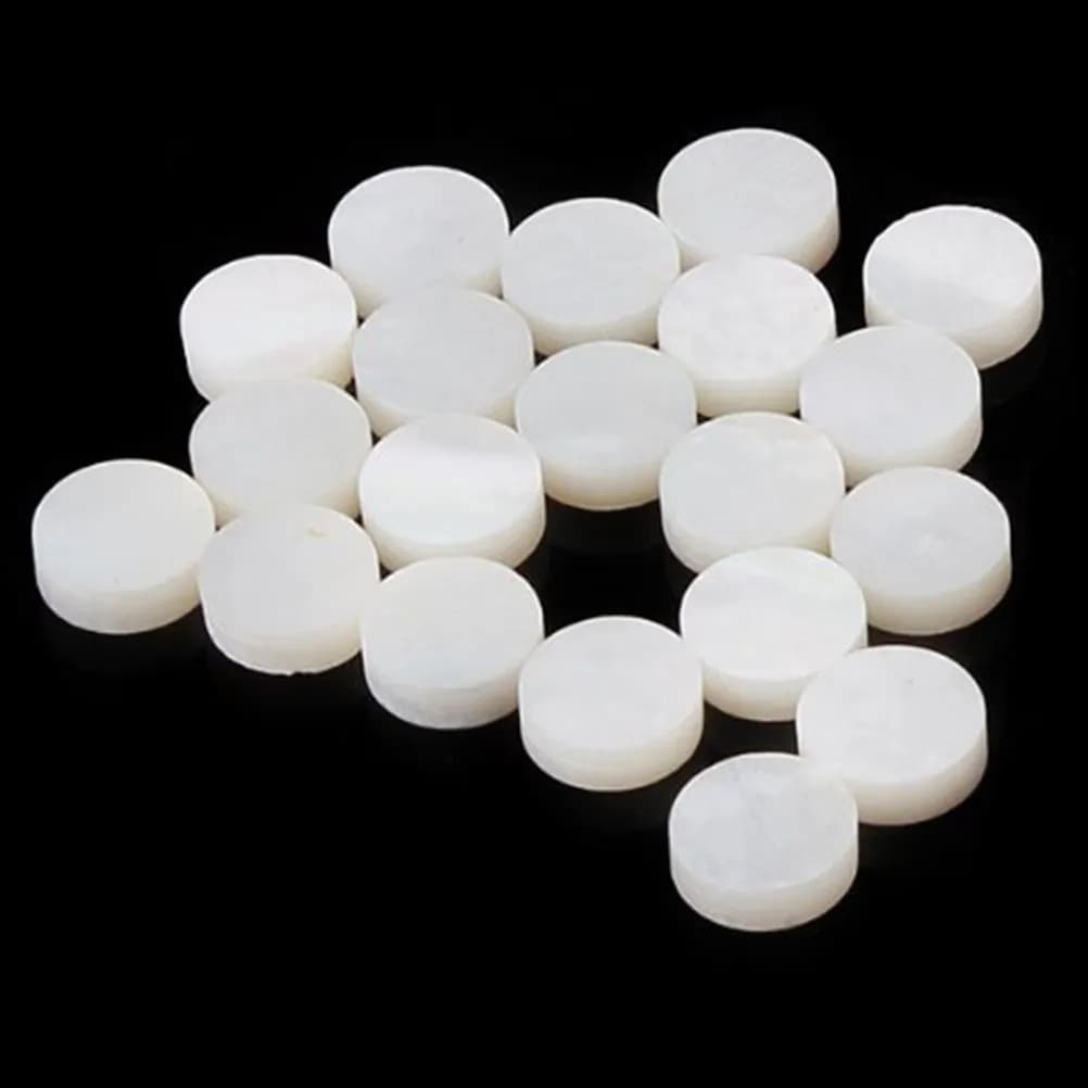 10 Pezzi Punti Decorativi Rotondi Bianchi per Tastiera di Chitarra, Diametro 6mm, Altezza 2mm, in Plastica, per Chitarra, Ukulele, Banjo, Mandolino, Eleganti