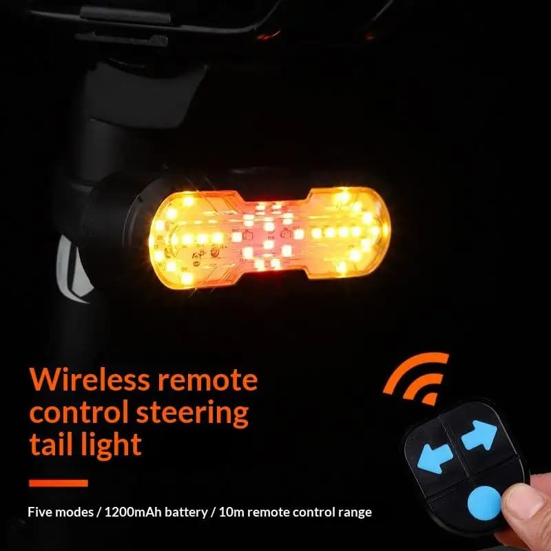 Nuovo Set di Luci Posteriori per Bicicletta con Telecomando Wireless, Luce di Segnalazione e Indicatori di Direzione per Ciclismo Notturno