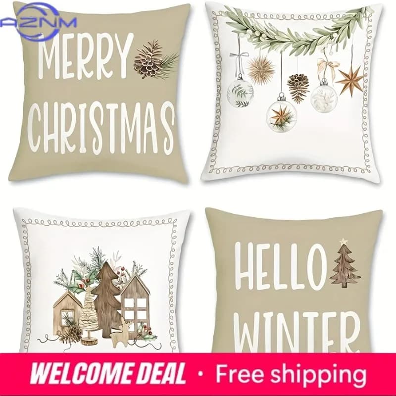 Fodere per cuscini a tema natalizio: BUON NATALE, decorazioni festive, auguri invernali accoglienti, fodera per cuscino divano letto, decorazione per la casa