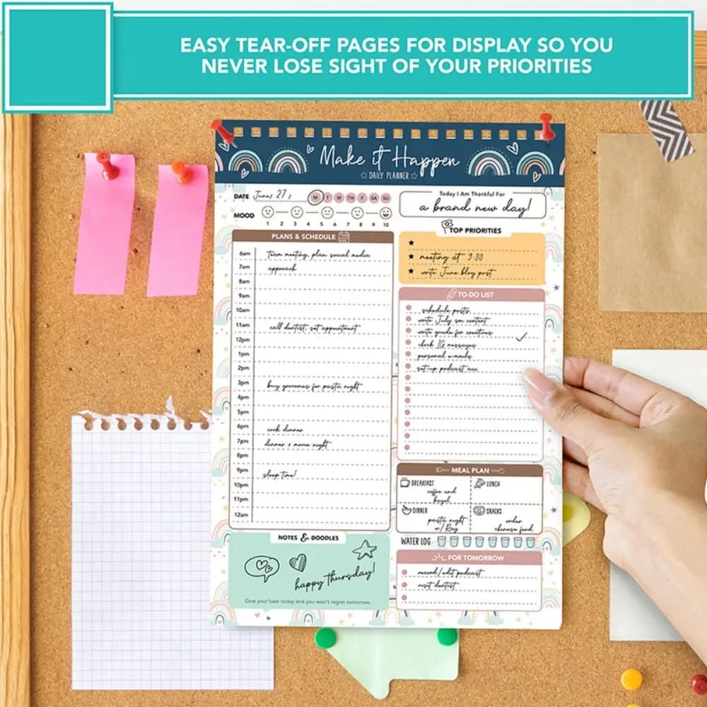 Simpatico taccuino da 52 fogli, blocco note per la lista delle cose da fare, facile da strappare, portatile, per appuntamenti, agenda, pianificazione del tempo, agenda A5