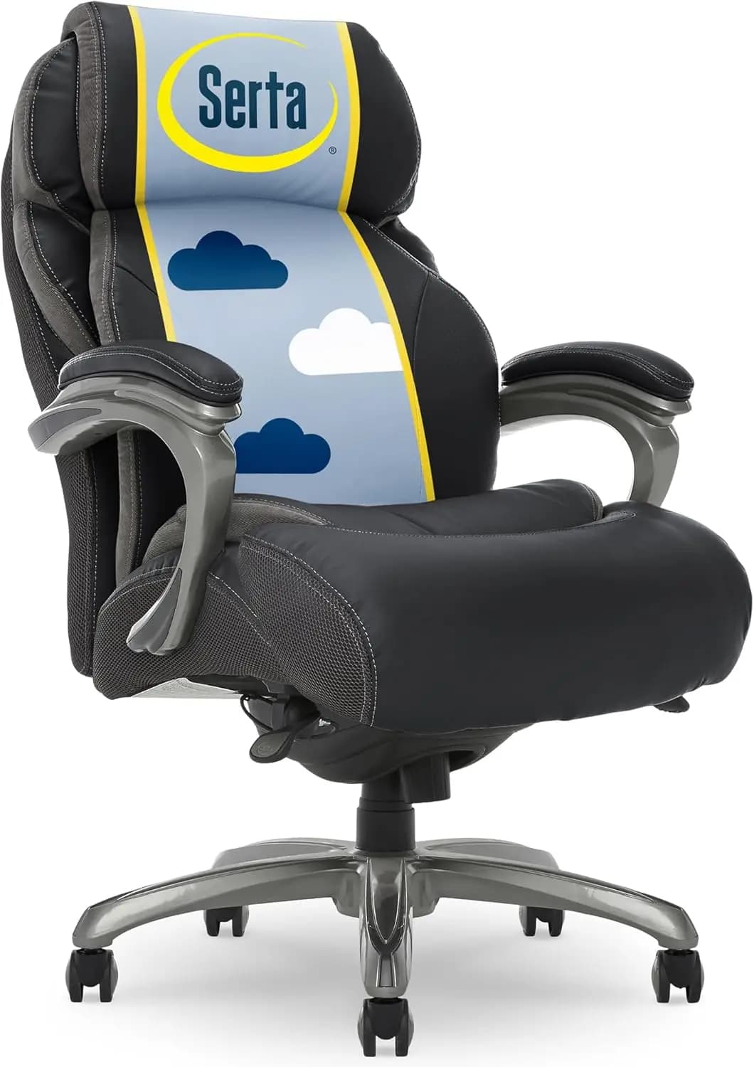 Sedia da Ufficio Direzionale Grande e Alta con Tecnologia Smart Layers, Cuscino Ampio, Comoda Sedia da Scrivania Moderna
