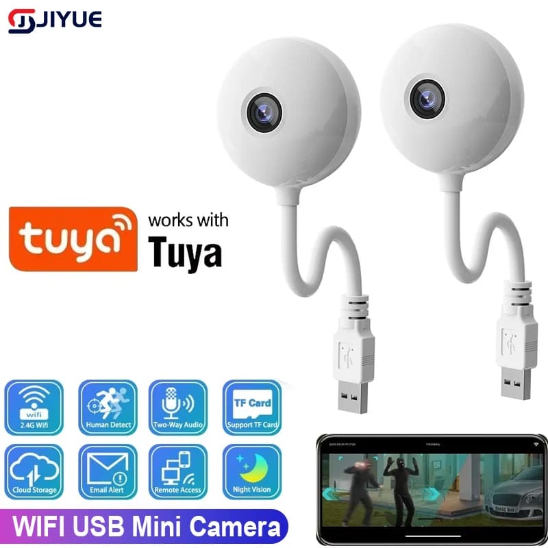 Mini telecamera Wifi da 3MP telecamera di sicurezza interna per baby monitor spina USB sorveglianza Ip Ai tracciamento automatico Babe Cam sirene luci