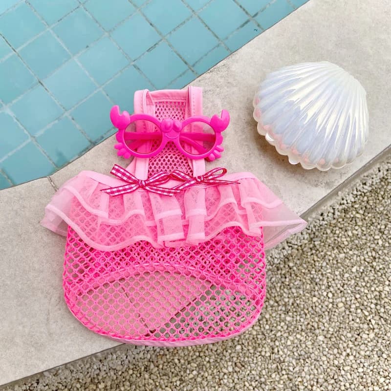Vestiti per cani Costume da bagno a griglia rosa per cani di piccola taglia Ragazza Summer Beach Pool Party Abiti Chihuahua Shih Tzh Clothes