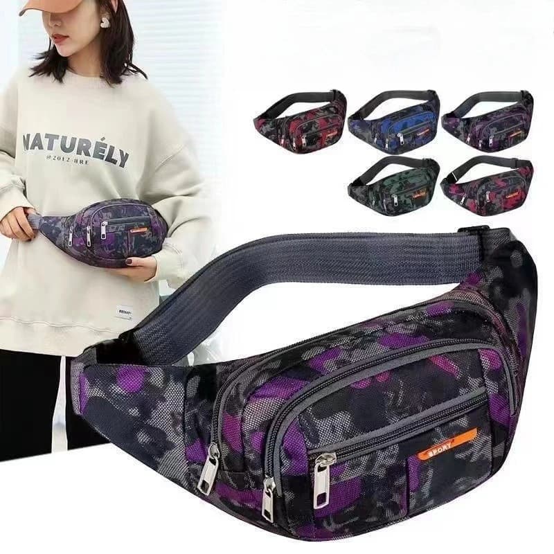 Sports Oxford waterproof waist bag men's and women's multi-functional crossbody bag waterproof multi-layer coin purse