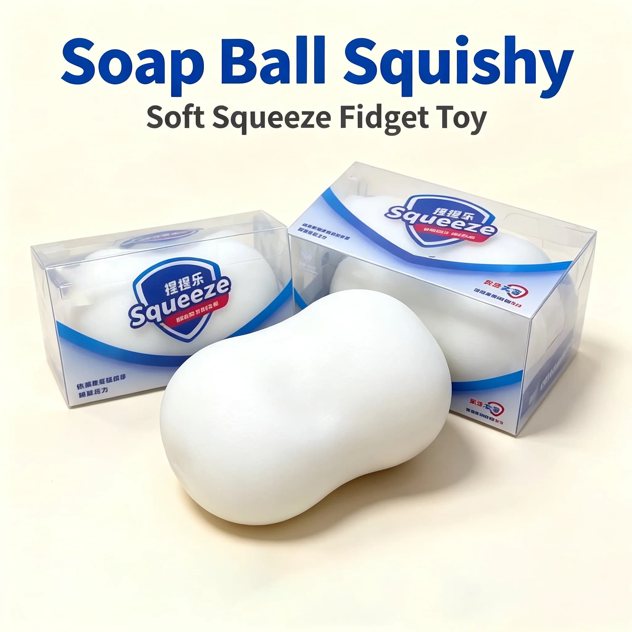 Soap Ball Squishy Stress Ball Filled Soft Squeeze Fidget Toy Anti-Stress Anxiety Relief Hand Decompression Adults Kids Funny