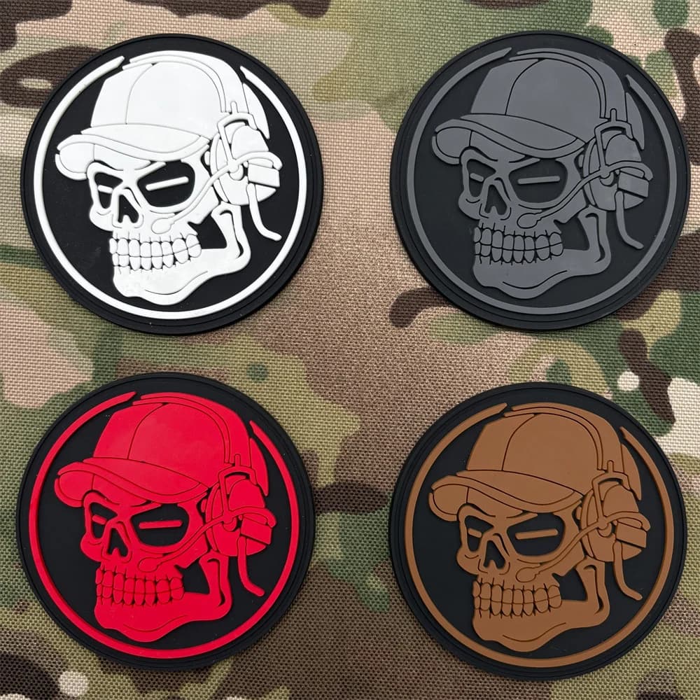 Patch Adesiva in PVC con Motivo Teschio Musicale, Effetto Fosforescente, Perfetta per Bracciali, Zaini, Gilet Tattici, Decorazione Abbigliamento, Patch Ricamate, Patch in Gomma Morbida
