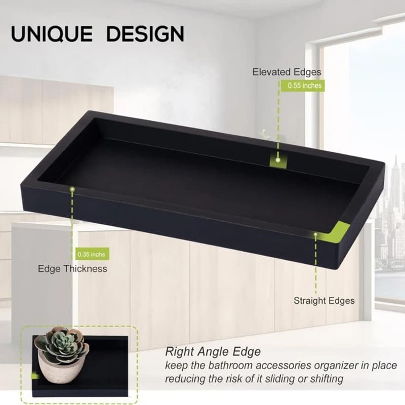 Vassoio portaoggetti da bancone da bagno Vassoio da bagno in silicone Vassoio da bagno rettangolare infrangibile durevole Vassoio per dispenser di sapone