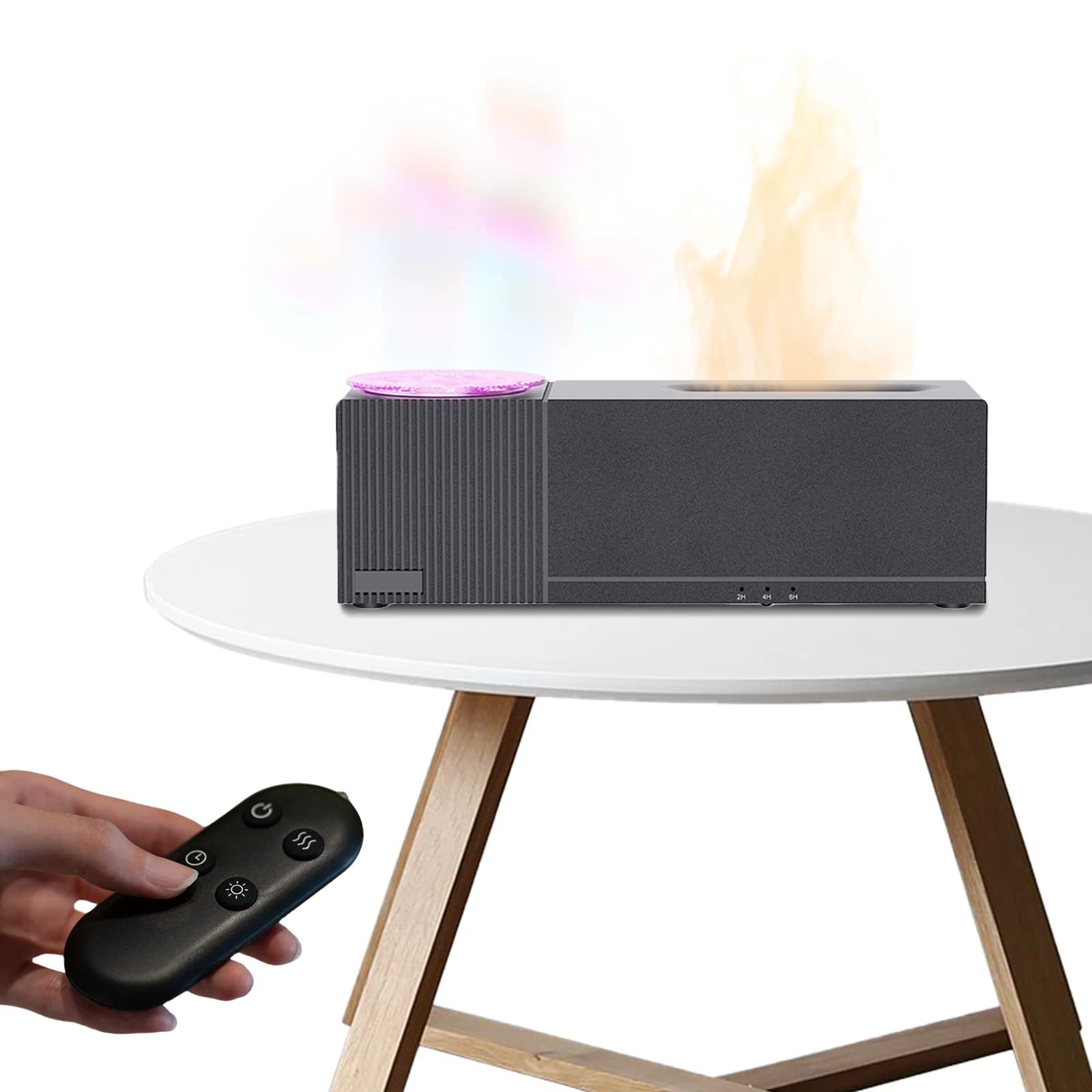 Umidificatore con diffusore d'aria a fiamma con proiettore di onde oceaniche Diffusore di aromi di luce Umidificatore per decorazioni domestiche/rilassamento/regalo