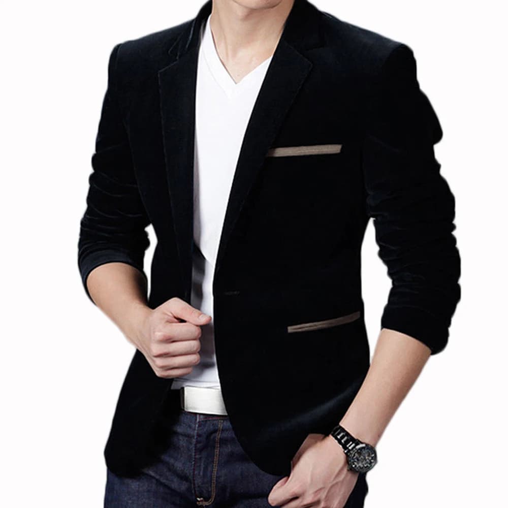 Blazer Men Formal Blazer Sophisticated Men\'s Formal Buttoned Blazer Jacket Coat Perfect for Weddings and Business