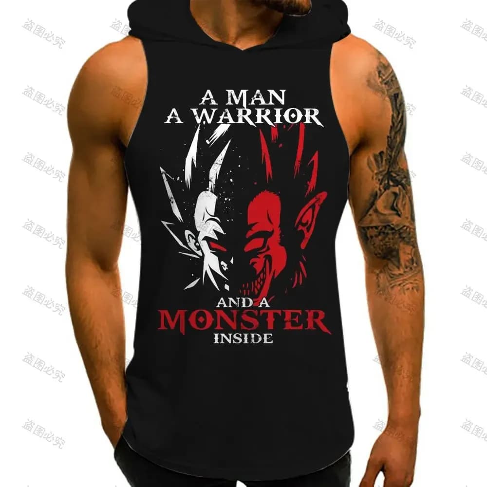 Gilet Anime con cappuccio Bodybuilding Dragon Ball Z Summer Fashion Running canotta uomo camicia da palestra senza maniche High Street New Goku
