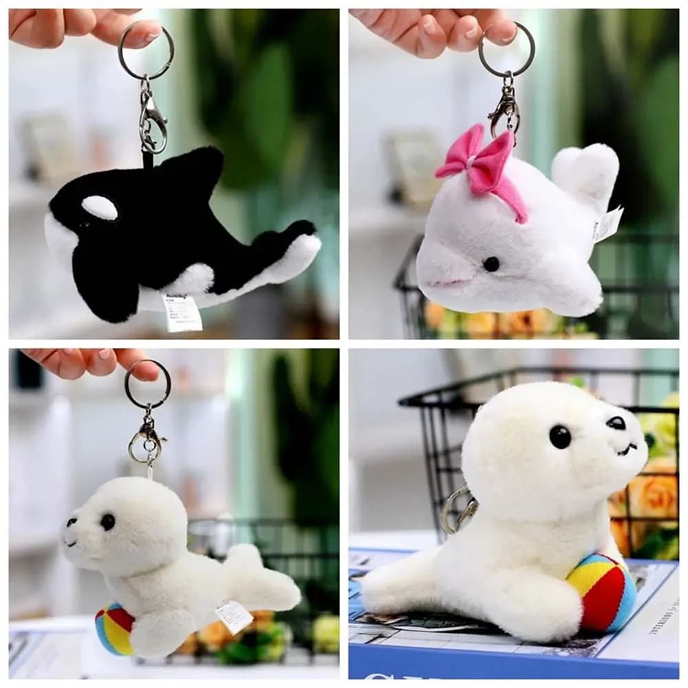 12 centimetri Delfino Sigillo Killer Whale Portachiavi di Peluche Animale Marino Peluche Ciondolo Carino Mini Ocean Serie Aniaml Giocattoli Piccoli Regali