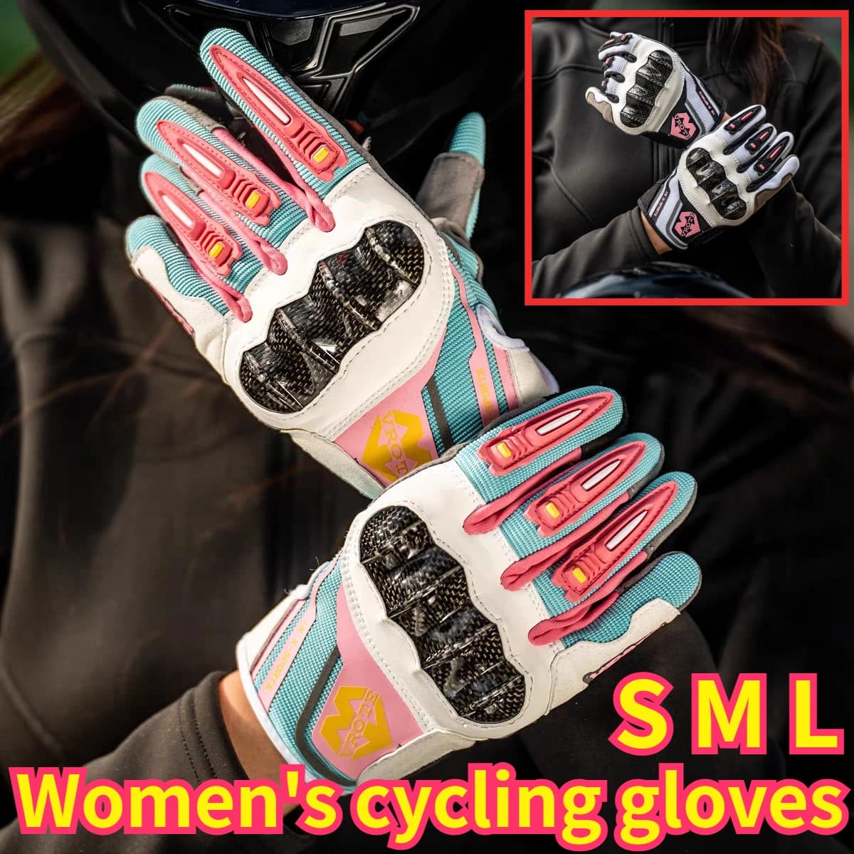 Guanti Protettivi da Moto per Donne, Guanti Antiurto per Motocross e Touring
