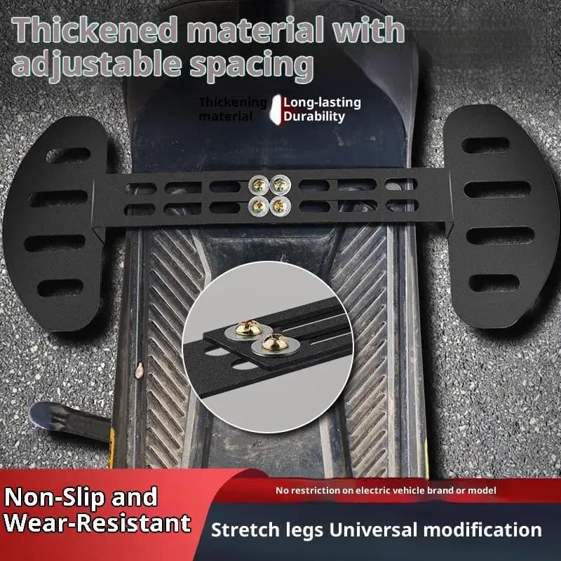 Front Footrest for Motorcycle and Scooter, Adjustable Spare Part, Sturdy Anti-Slip Electric Bike Upgrade Accessory