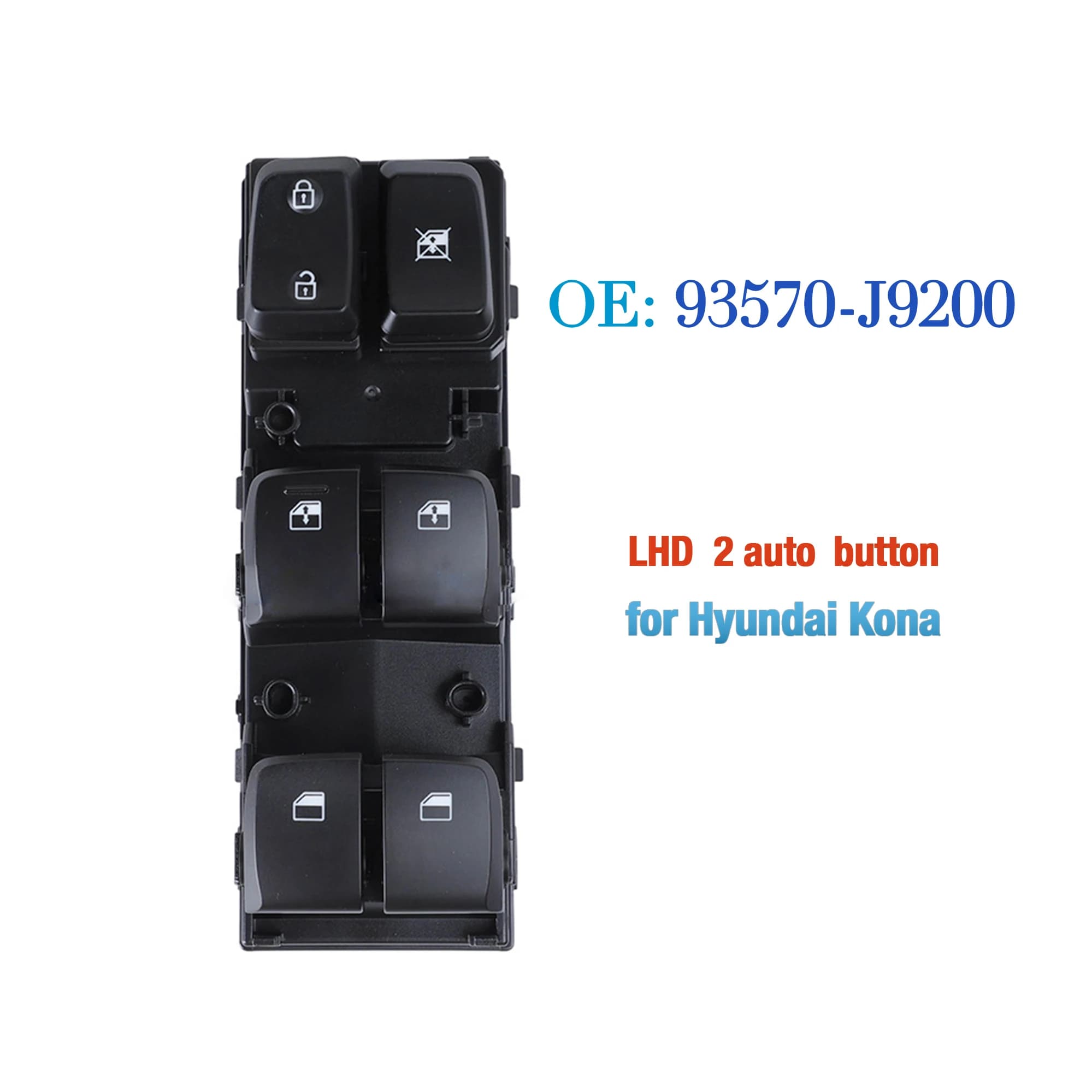 93570-J9200 93570J9200 Per Hyundai Kona 2019, Interruttore Principale Elettrico Lato Guida LHD, Pulsante di Controllo Alzacristalli