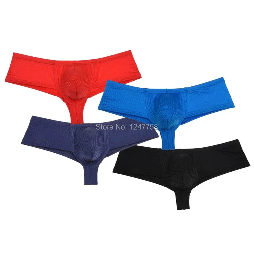 Homewear Shorts Men's Skimpy Boxers U convex Pouch Sexy Underpants Underwear Male Drawnwork Liquid Stretch Trunks Shorts