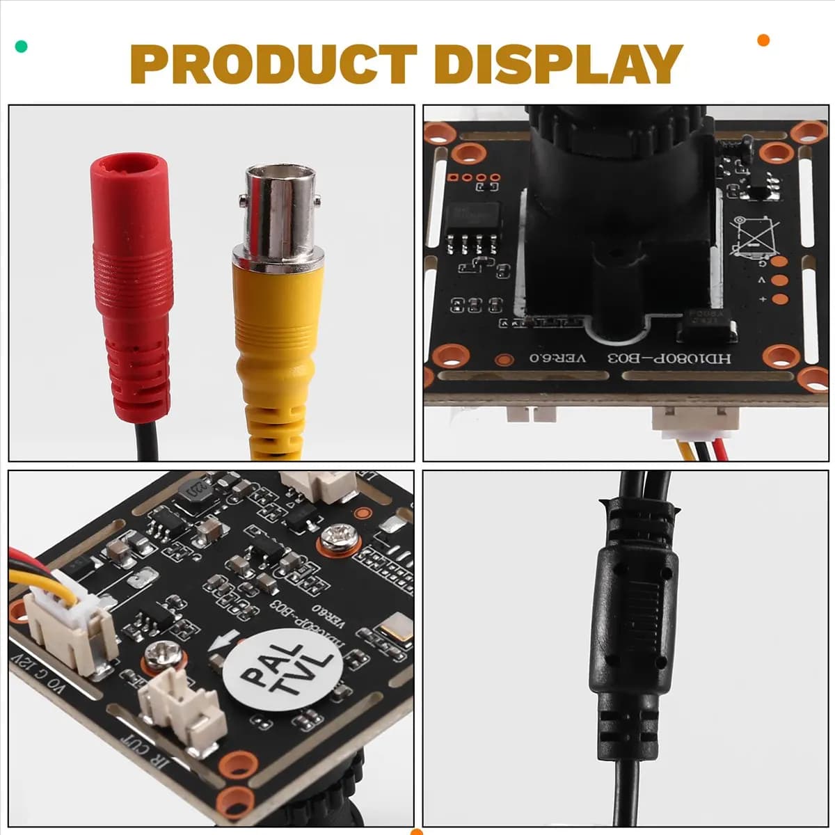 Active Phase 1200TVL 5MP Analog CCTV Camera Module with 25mm Lens for DIY Microscope Telescope Car Camera Video Doorbell PAL