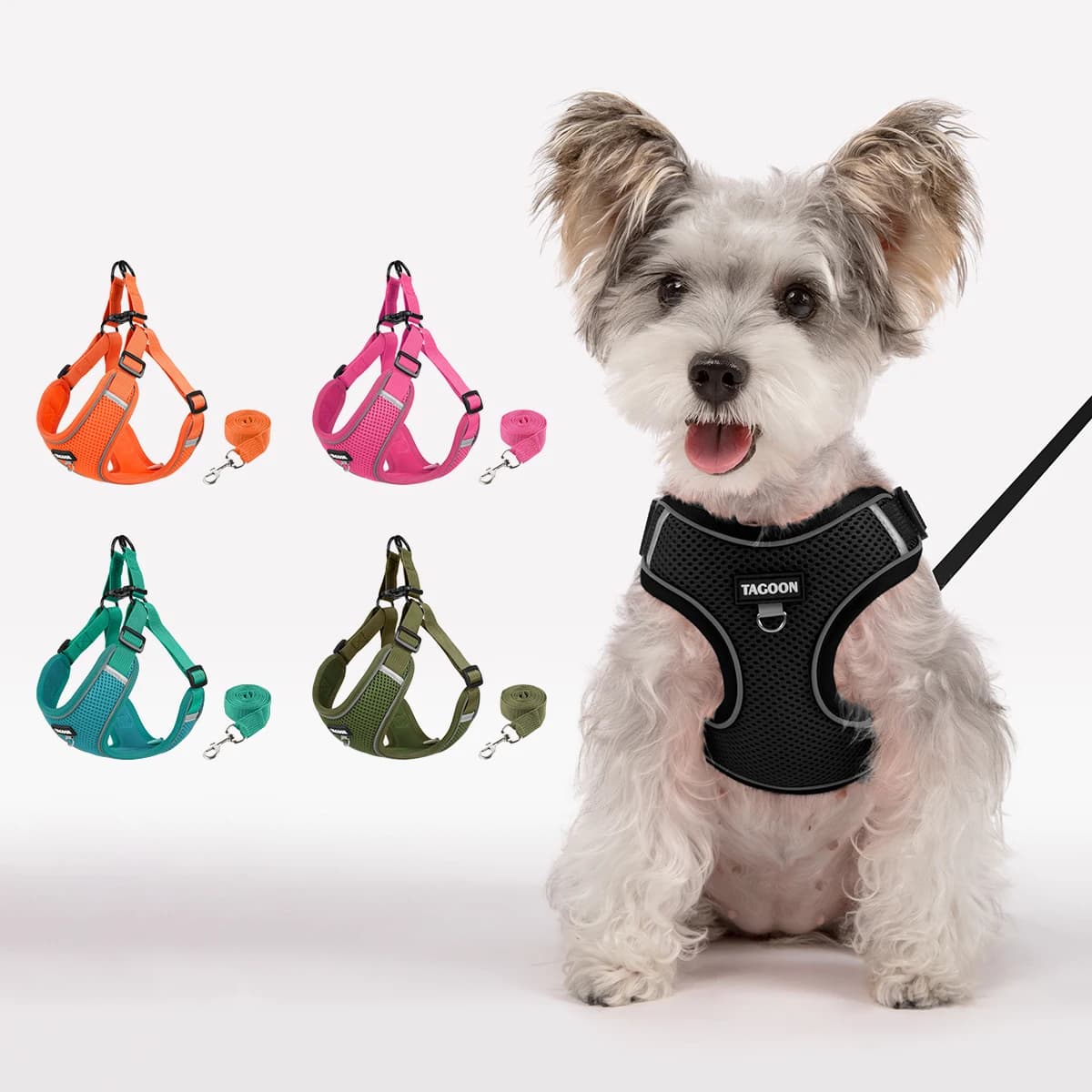 Pet Dog Harness and Leash Set Adjustable Flannel Harness Reflective Breathable Small Dog Teddy Chihuahua Pet Supplies