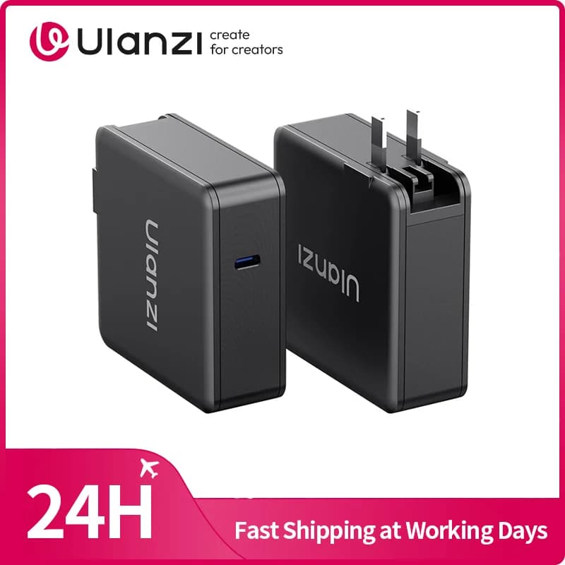 Ulanzi RH-PD100W GaN Power Adapter for Ulanzi C01 EC65 L023 L024 C60/C60RGB AL60/AL120 VL360 BG5 Handheld Battery