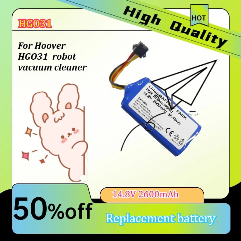 14.8V 2600mAh Replacement battery for Hoover HGO31 HGO31, HGO32, HGO33 robot vacuum cleaner 38.48WH B015, 35602251