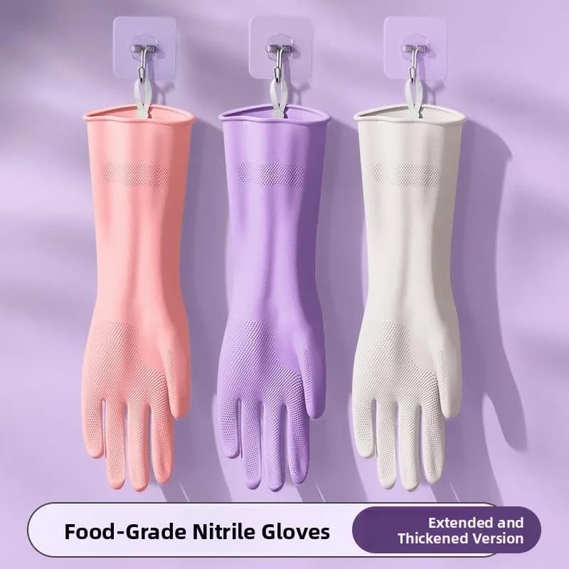 Guanti in lattice spessi per alimenti, guanti in nitrile impermeabili per la pulizia della cucina, guanti domestici durevoli per lavare i piatti