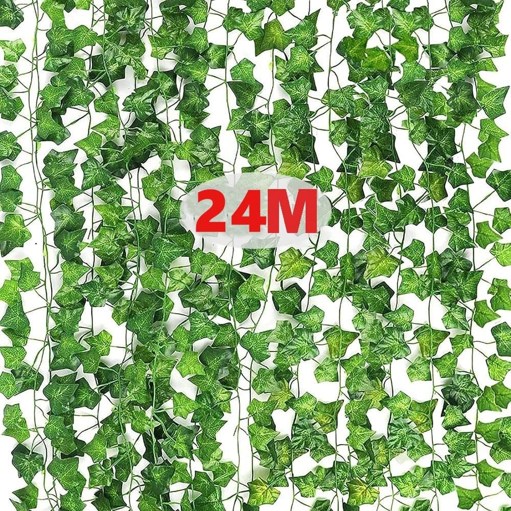 12Pcs 2M Fake Ivy Leaves Artificial Garland Greenery Hanging Plant Vine for Home Room Decor Garden Wedding Wall Party Decoration